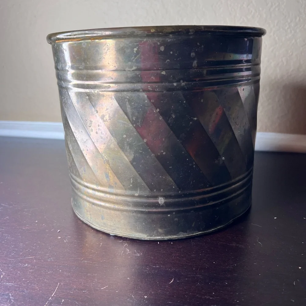 Vintage 1980’s Solid Brass Houseplant Planter, Pot, Plant Lover, Green Thumb